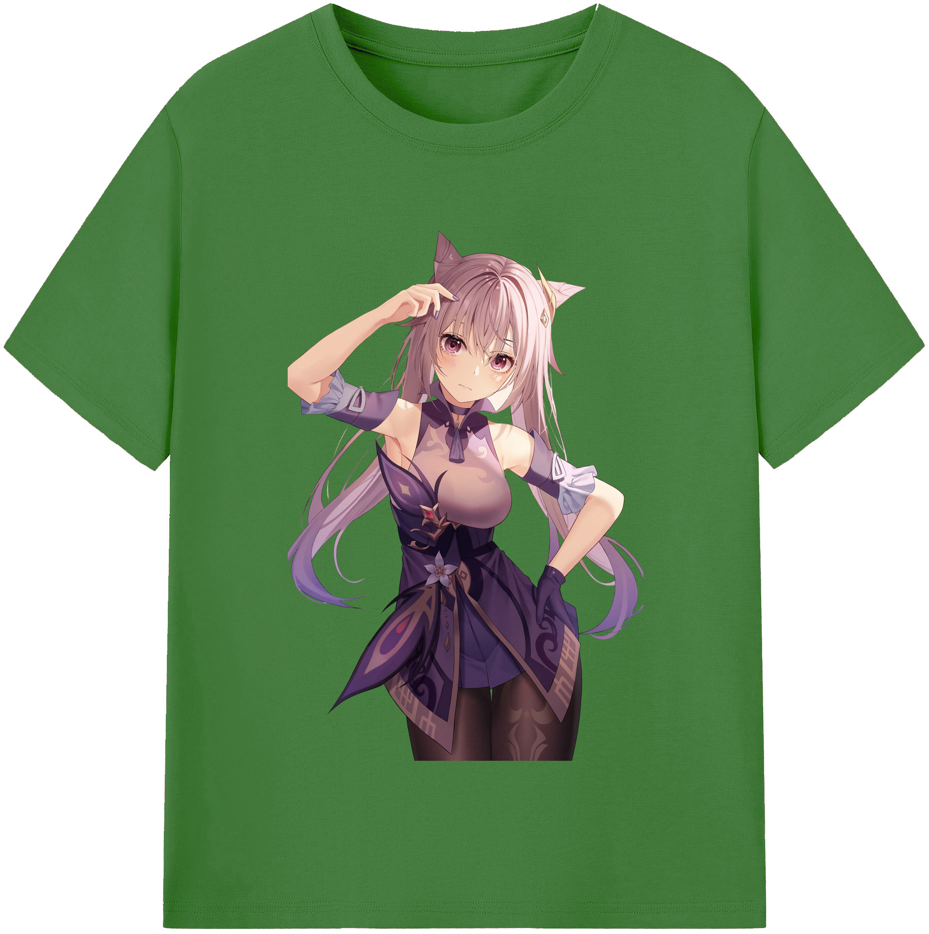 げんし神 刻晴 こくせい genshin Kokusei レディースカジュアルプリントTシャツ（綿100％）